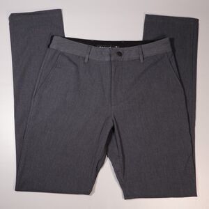 Betabrand Mens 30x34 Flat Front Cotton Stretch Slim Chino Pants Gray Made in USA